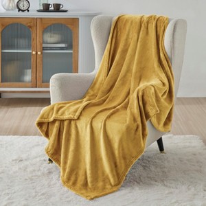 Bedsure Flannel Blanket – Solid Color Plush Throw, Ultra Soft and Fuzzy, 300GSM Lightweight Cozy Blanket for Bed or Sofa - 1 of 4