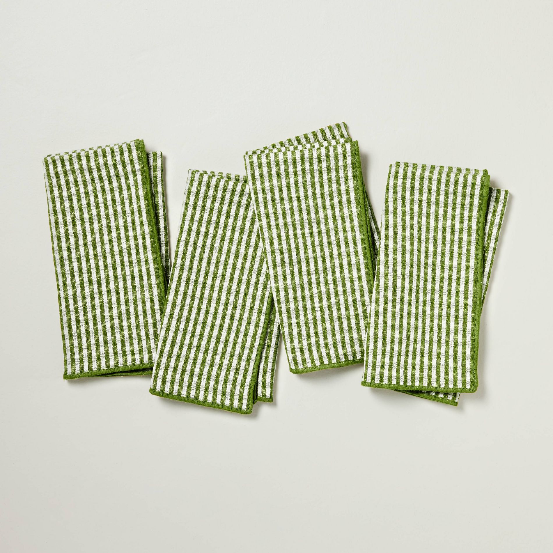 Set of 4 Serged Edge Gingham Cloth Napkins Green - Hearth & Hand™ with Magnolia