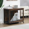 Heavy Duty Wooden Dog Crate Furniture w/ Wheels & 2 Doors - Indoor Kennel End Table for Small Medium Large Dogs - 2 of 4