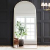 Muselady Arched Black Floor Mirror,Black Aluminum Frame Finish Large Arch-Crowned Top Rectangle Full Length Floor Mirror with Stand-The Pop Home - 2 of 4