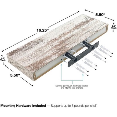 Beige Wood Floating Wall Mantel Shelf 18"