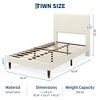 Twin Bed Frame Upholstered Platform Bed with Fabric Headboard, Non-Slip and Noise-Free - 2 of 4