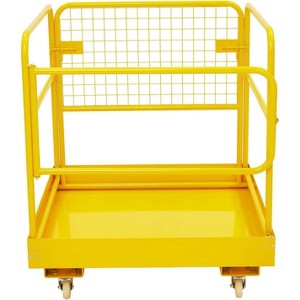 Acekool 36x36 Inch Folding Forklift Safety Cage, 1400lb Work Platform with Safety Harness & Lock, Collapsible Basket for Aerial and Garage Shop Tasks - 1 of 4