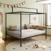 KWPZQEB Montessori Metal Floor Bed, Twin/Full Size Bed with Fence & Sturdy Metal Slats Support, House Beds with Roof for Kids, Easy Assembly - 3 of 4