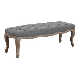 Regal Tufted Bench Slate - Picket House Furnishings, Grey