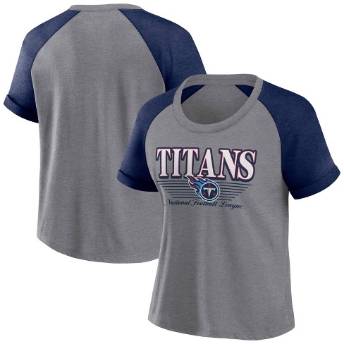 Nfl Tennessee Titans Women s Gray Raglan Scoop T shirt L Target