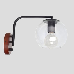 Madrot Glass Globe Wall Light Black Lamp Only - Project 62