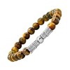 Steeltime Men's tiger eye beads and stainless steel dragon head stretch bracelet - 2 of 3