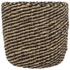 Northlight Set of 3 Striped Beige and Black Woven Seagrass Storage Baskets 14" - 3 of 4