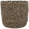 Northlight Set of 3 Striped Beige and Black Woven Seagrass Storage Baskets 14" - image 3 of 4