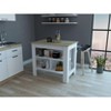 NicBex Mobile Kitchen Island Cart Morden 27.55" Kitchen Carts with Storage, 3 Shelves and Spacious Top Surface for Kitchen - 3 of 4