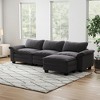 117.7" Luxury Velvet Upholstery L-Shaped Sectional Sofa with Ottoman - 2 of 4