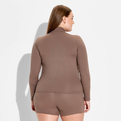 Wild Fable Women's ButterBliss Full Zip Jacket - Wild Fable™ Espresso 4X — фото 3