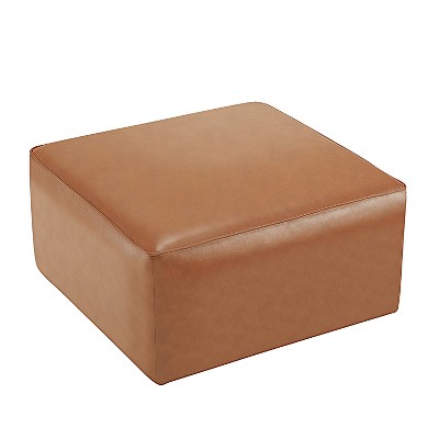 VYNXARIA Square PU Leather Ottoman,Ottoman Bench for Living Room & Bedroom