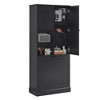 Gulches Tall Storage Cabinet with Adjustable Shelves & Flip-Out Basket, Black MDF Cabinet for Bathroom, Living Room, Office with Aluminum Handles - 3 of 4