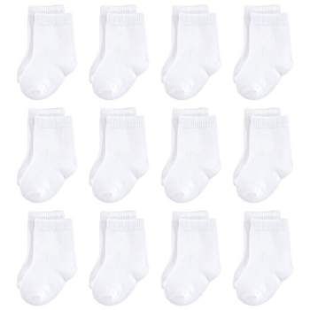 Touched by Nature Baby Unisex Organic Cotton Socks, White 12-Pack