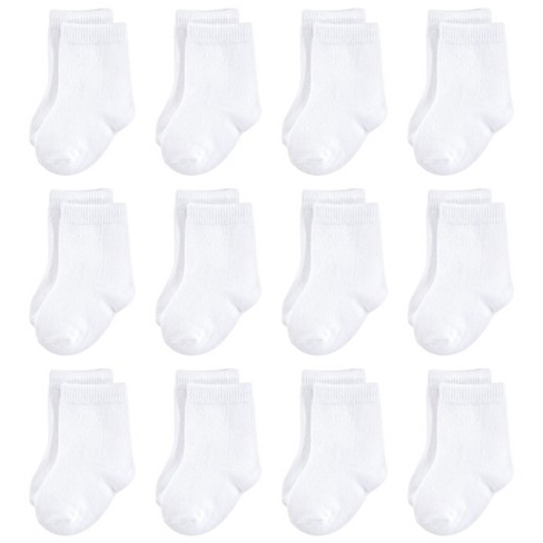 Touched By Nature Baby Unisex Organic Cotton Socks, White 12-pack : Target