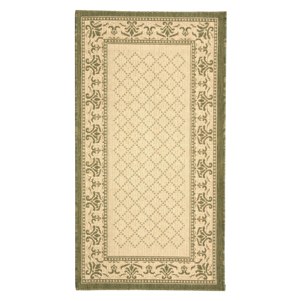 4'X5'7in Camille Outdoor Rug Natural/Olive - Safavieh