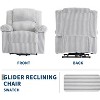 Corduroy Recliner Chair,Manual Recliner Sofa with Handle,Pillow Top Arms and Side Pocket - 4 of 4