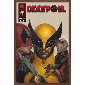Trends International Marvel Deadpool & Wolverine - Homage Cover Wolverine Kisses Framed Wall Poster Prints - 1 of 4