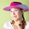 Zodaca Hot Pink Holographic Metallic Space Cowboy Hat Party Favors Halloween Costume - 2 of 4