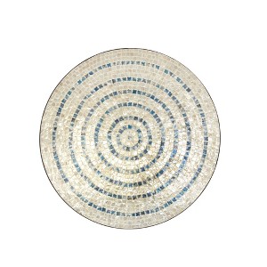 Mother of Pearl Plate Handmade Mosaic Wall Decor Beige - Olivia & May: Coastal Style, Vertical Orientation, MDF Composite - 1 of 4