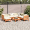 vidaXL 8 Piece Patio Sofa Set with Cushions - Wax Brown - 3 of 4