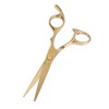 Unique Bargains Stainless Steel 5.5 Inch Straight Scissors for Long Short Thick Hard Soft Hair for Men Women Gold Tone - 3 of 4