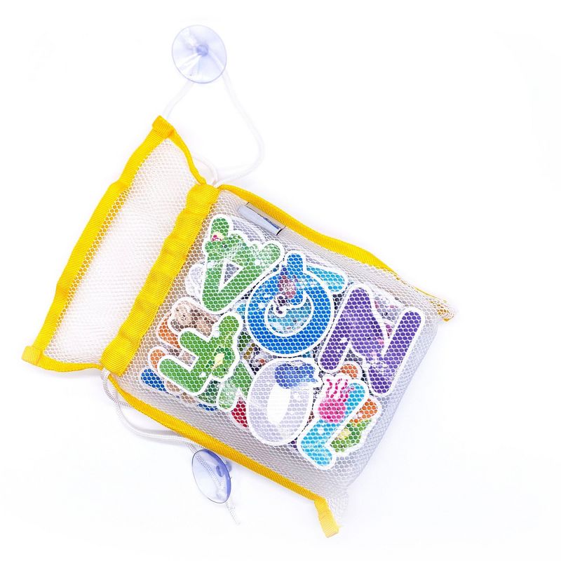 SoapSox Washable Alphabet Bath Toy with Mesh Storage Bag, 5 of 6