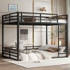 TopComfy Beds Metal Bunk Bed Full XL over Full XL Floor Bunk Bed Frame Heavy Duty Bunk Bed Bedroom Furniture for Bedroom, Black, 56.7"*62.2"*84.44" - 2 of 4