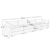 Modern 4-Seater Sofa with Crescent Armrests, Sectional Sofa with Pull-Out Storage Drawers, Sofa with Chenille Fabric Cushion-Cuddlewood - 4 of 4