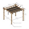 Aluminum Pergola, Outdoor Metal Pergola with Adjustable Canopy, Reinforced Frame Outdoor Shelter for Backyard, Garden and Deck - 2 of 4