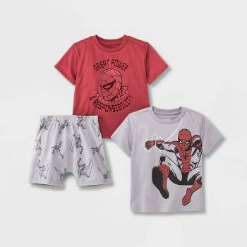 Toddler Boys' 3pc Marvel Top and Bottom Set - Gray/Red