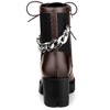 Allegra K Women's Platform Chain Chunky Heel Combat Boots - 3 of 4