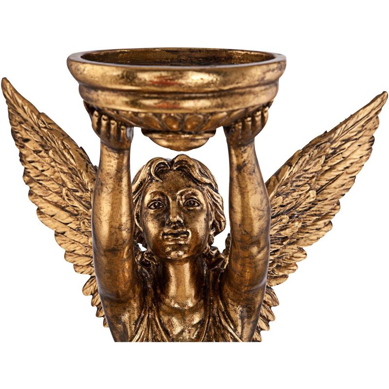 Dahlia Studios Golden Angel 38 1/2" High Statue Candle Holder, 5 of 8