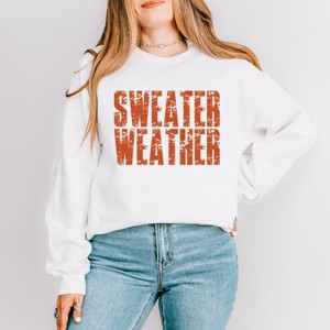 Sweater Weather Block Distressed - Women's Graphic Sweatshirt - 1 of 3