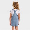 Toddler Girls' 2pc Disney Minnie Mouse Americana Short Sleeve T-Shirt and Denim Overalls Dress Set - Blue - 3 of 4