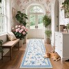 Acekool [Green Pink] Floral Print Runner Rug, Washable Low Pile Non-Slip Carpet for Entryway, Kitchen, Nursery & Playroom [2x6 Ft] - 2 of 4