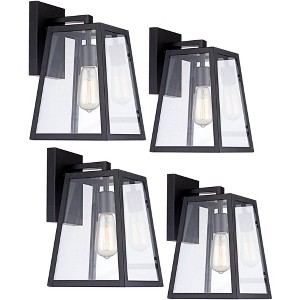 John Timberland Arrington Modern Outdoor Wall Lights Fixtures Set of 4 Mystic Black 13" Clear Glass for Post Exterior Barn Deck House Porch Yard Patio - 1 of 4