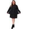 Agnes Orinda Women's Plus Size 2 Piece Corduroy Long Sleeve Peplum Shirts and Elastic Waist Button Down Mini Skirt Set with Pockets - 4 of 4