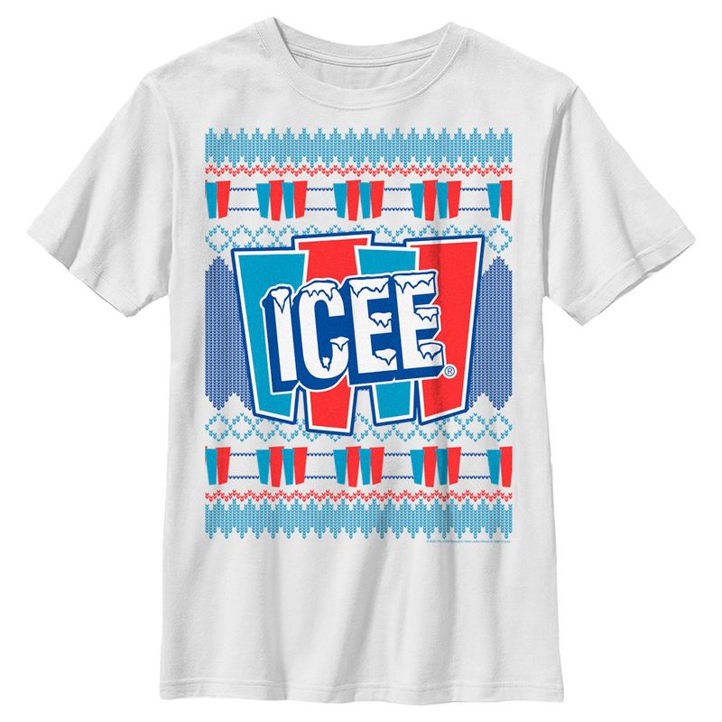 Boy's ICEE Retro Ugly Sweater T-Shirt, 1 of 5