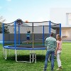 Gymax 12FT/14FT/15FT/16FT Outdoor Recreational Trampoline w/ Enclosure Net & Ladder & Basketball Hoop Combo Bounce Trampoline w/ Basketball & Pump - 2 of 4