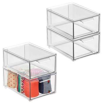 Mdesign Clarity Plastic Stackable Bathroom Vanity Storage Organizer With  Drawer - 8.5 X 6.0 X 7.5, 8 Pack : Target