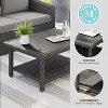 Martha Stewart Bedford Indoor-Outdoor Patio Coffee Table with Lower Storage Shelf and Engineered Wood Top in Rattan Wicker - 3 of 4