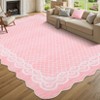 Washable Modern Scalloped Rug Non Slip Low Pile Rug Soft Contemporary Floor Cover Foldable Indoor Carpet for Living Room Bedroom Playroom Nursery - 2 of 4