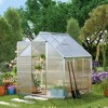 6' x 6' x 6.5' Polycarbonate Greenhouse with Aluminum Frame, Walk-in Heavy Duty Green House with Adjustable Roof Vent, Rain Gutter and Sliding Door - 2 of 4