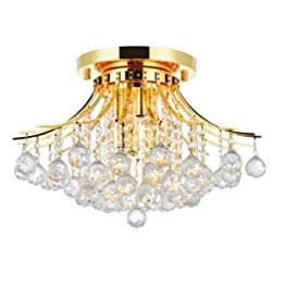 Elegant Lighting Toureg 6 light Gold Flush Mount Clear Royal Cut Crystal