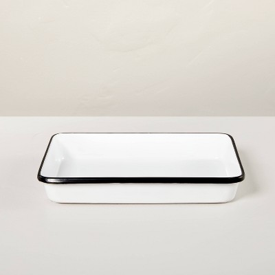 Metal Vanity Storage Tray White/Black - Hearth & Hand™ with Magnolia