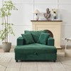 TinyHomie Chaise Lounge Chair with Removable Storage Ottoman Accent Sofa Bed Upholstered Sleeper Couch Bed with Pillows - 3 of 4