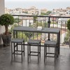 Oversart Modern Design Kitchen Dining Table, Pub Table, Long Dining Table Set with 3 Stools, Easy Assembly, Gray (Same SKU:W75753845) - 2 of 4